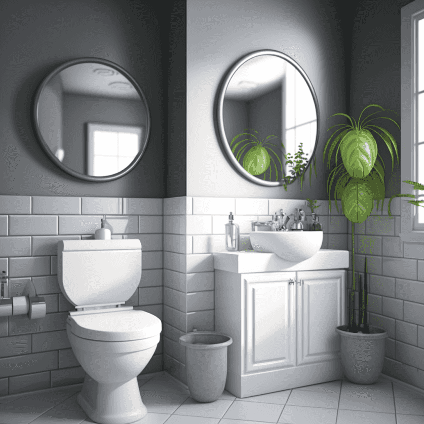 White bathroom after sewage cleanup